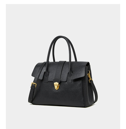 Burminsa Cowhide Genuine Leather Tote Handbags For Women 2025 Luxury Designer Satchel Commuter Ladies Shoulder Crossbody Bags