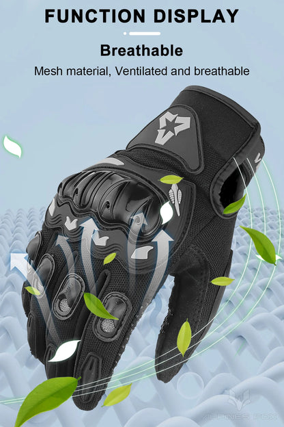 VEMAR Summer Motorcycle Gloves Men Black Full Finger Touchscreen Cycling ATV MTB Guantes Moto Luvas Bike Riding Glove Women Red