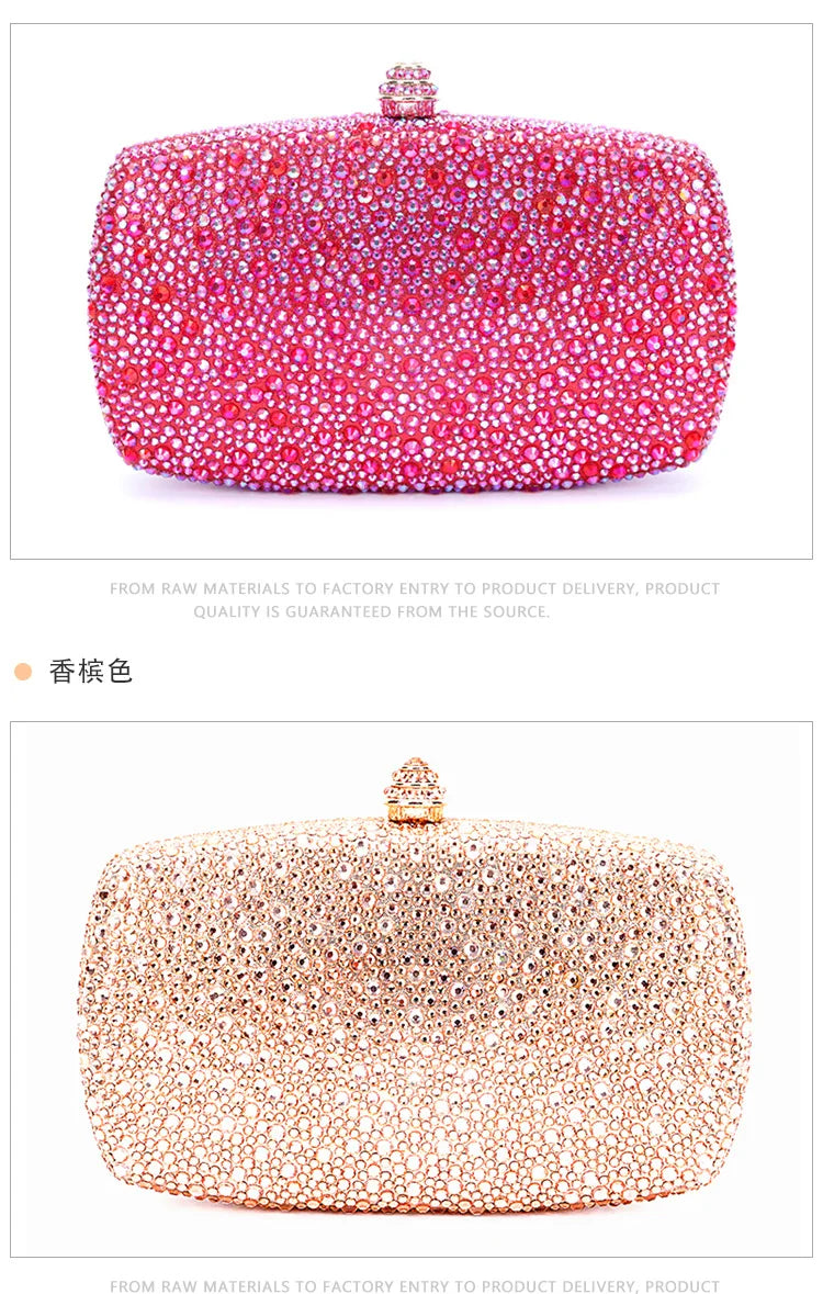 Evening Clutch Bags Green Bridal Clutches Bags Crystal Bridal Stones Purse Lady  Party Wedding Rhinestone Women Shoulder Handbag