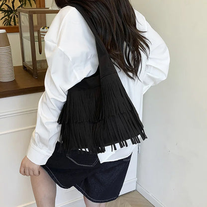 Suede Tassel High Quality Faux Shoulder Bags Fashion Large Capacity Sense of Luxury Popularity Women's Tote Bags Casual New