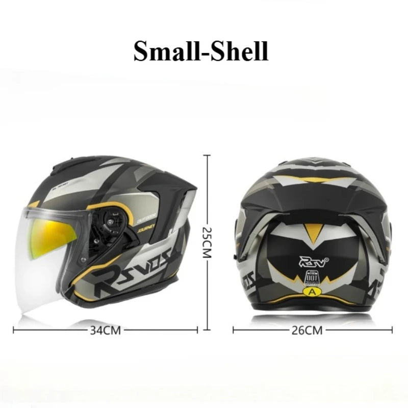 RSV DOT Motorcycle Helmet Double Visor 3/4 Half Helmets Scooter Casco Moto for Men Women Capacete Motorcycle Street Bike Gear