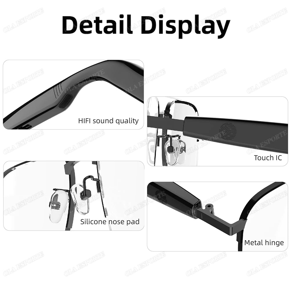 New UV400 Smart Glasses Men Women Listen Music Game Voice Assistant Wireless 5.4 Call Waterproof Anti-blue light SmartSunglasses