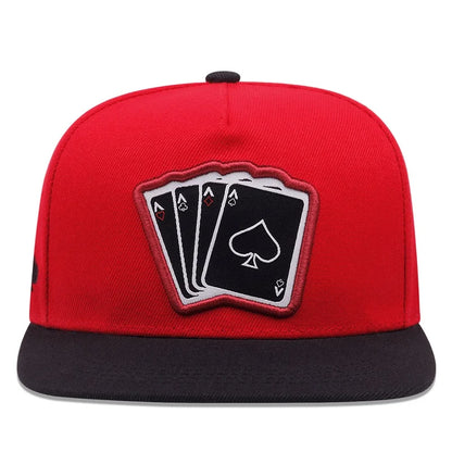2024 New Fashion Hip Hop Cap Men Women Adjustable Playing Card Embroidered Baseball Caps Outdoor Sun Hat Unisex Snapback Hats