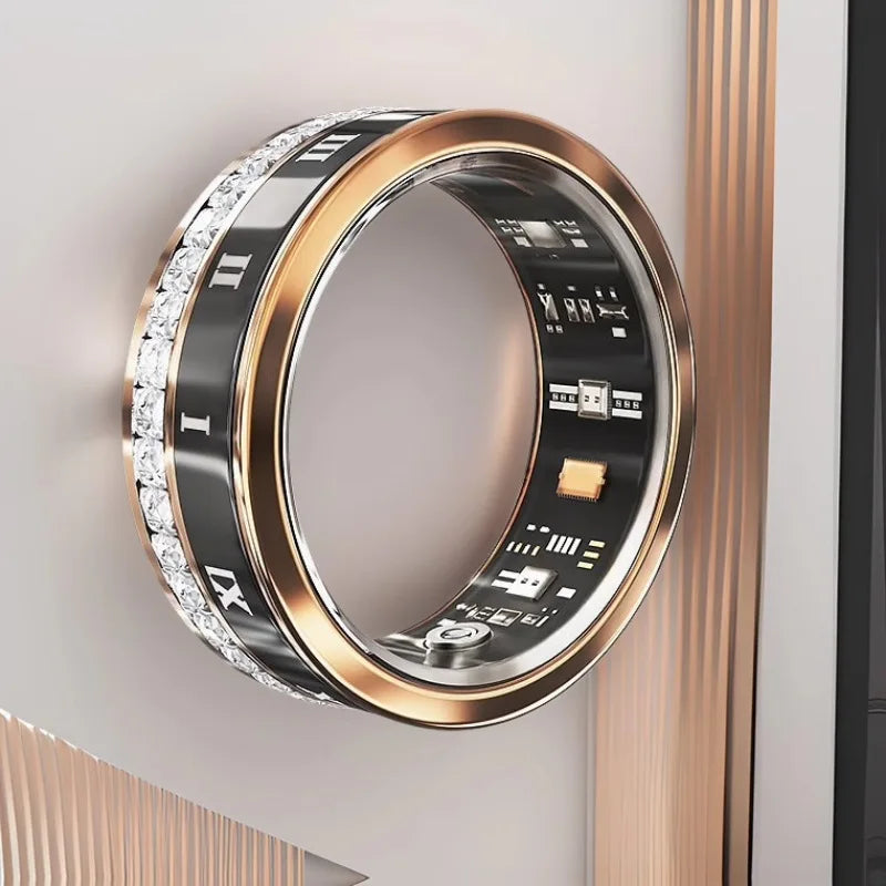 Diamond Fashion Women Smart Ring With Box IP68 Waterproof Lady ring Heart Rate Health Monitor Sports Pedometer Fitness Rings New