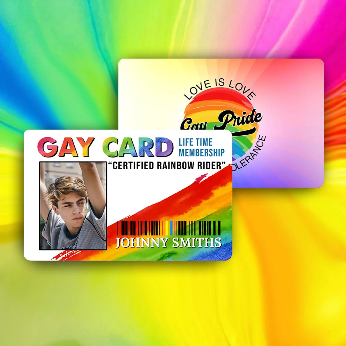 Customized Photo and Name Pride Cards, Unique Pride Memorabilia, the Perfect Gift for LGBT Friends, Funny and Prank Personalized