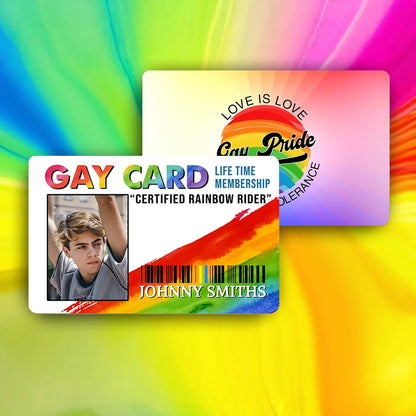 Customized Photo and Name Pride Cards, Unique Pride Memorabilia, the Perfect Gift for LGBT Friends, Funny and Prank Personalized