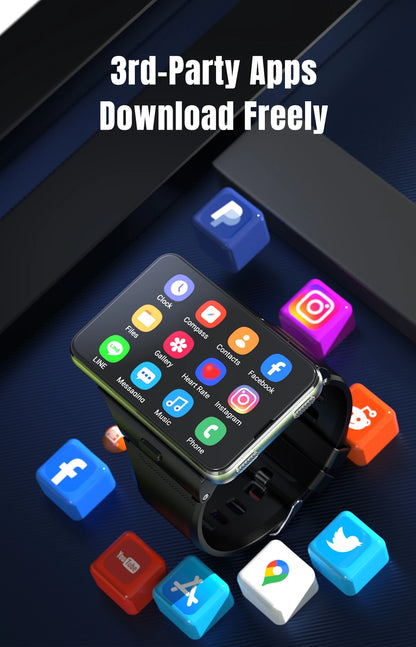 Factory S999 4G Smart Watch Android 11 OS MTK6761 Quad Core 4GB 64GB 2.88" HD Large Screen Smartwatch 2.0MP+8.0MP Dual Camera
