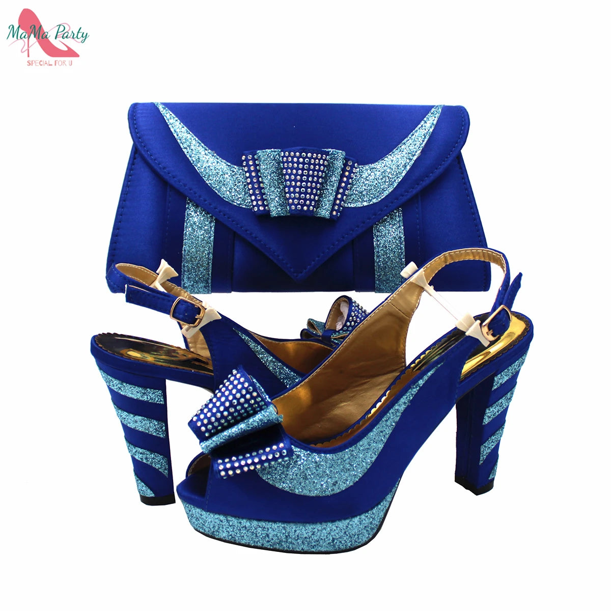 2025 Red Elegant Style Italian Women Shoes Matching Hand Bag Set  Slingbacks Sandals with Platform for Party