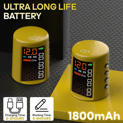 POSEIDON Tattoo Kit Yellow Tattoo Pen Kit For Permanent Makeup Tattoo Machine Kit Adjustable Tattoo Power Supply Tattoo Gun Kit