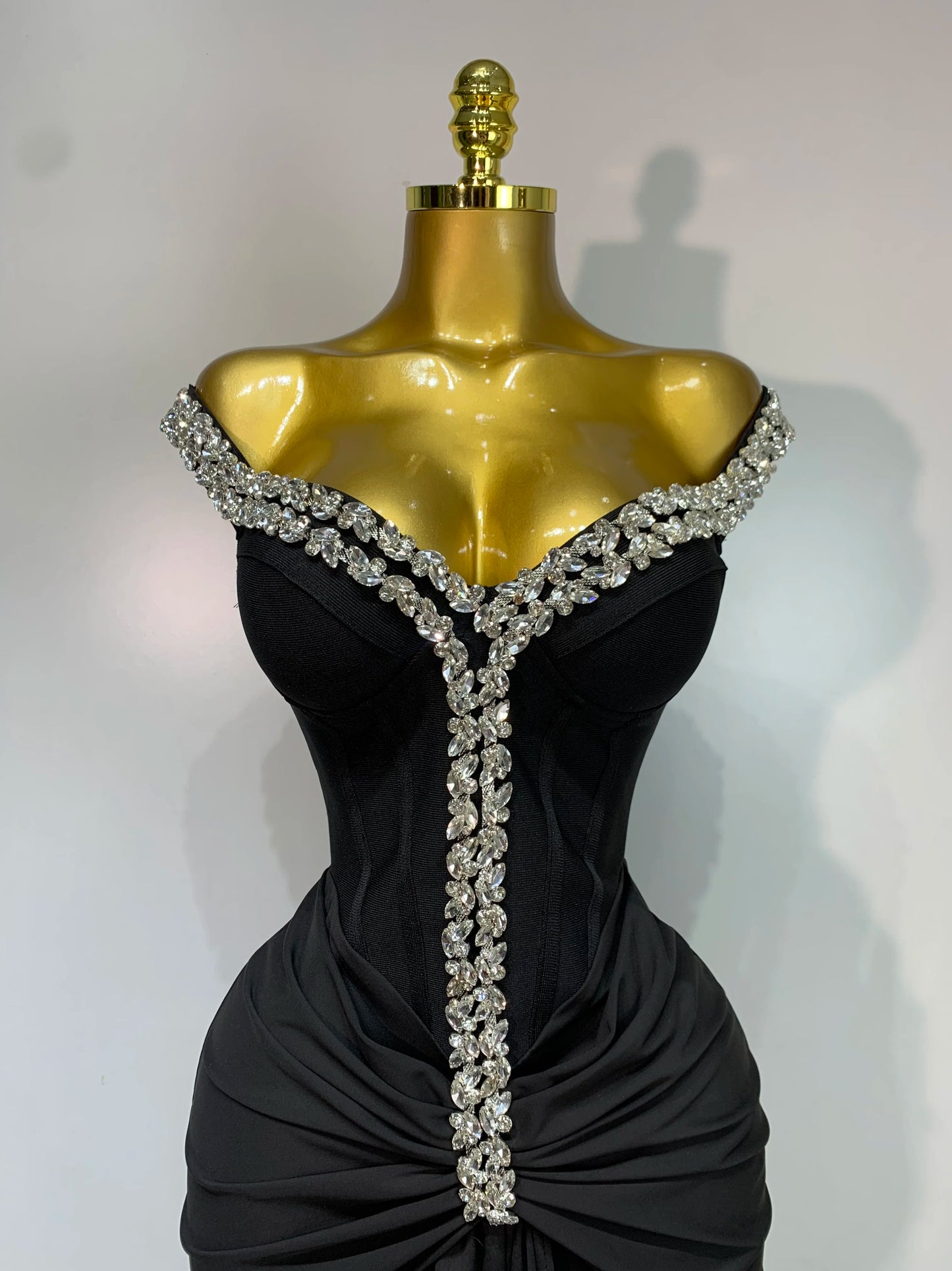 Women Sexy Off Shoulder Shinning Diamond Bodycon Long Bandage Dresses Elegant Evening Party Birthday Cocktail Wedding Gowns