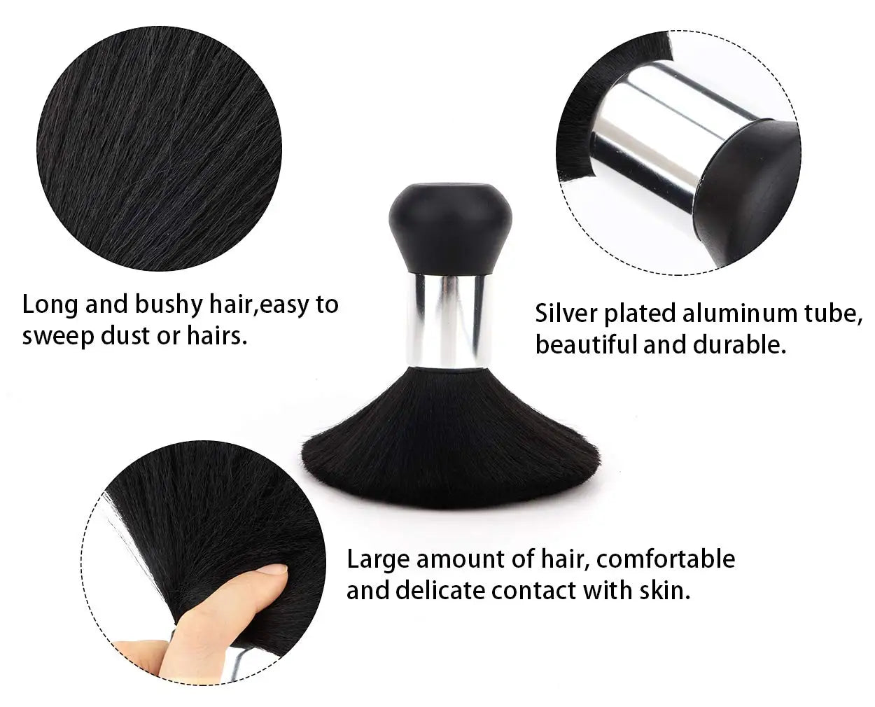 Black Hairdressing Sweeping Neck Hair Cleaning Duster Hair Cutting Brush for Barbershop Hair Cut Brush Tools Barber Accessories