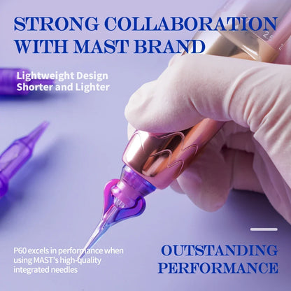 Mast P60 Wireless Tattoo Machine PMU Pen 5 Strokes Length 2.2mm - 3.2mm Permanent Makeup for Pro Artists Eyebrows Eyeliner Lip