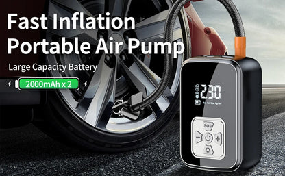 Portable Car Air Pump Electric Tire Inflator Intelligent Digital Display Tire Inflator For Car Motorcycle Bicycle Air Compressor