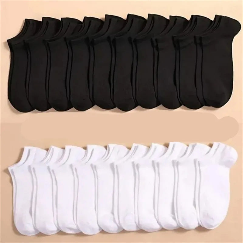 50/100 Pairs Solid Color Breathable ﻿Sock Women Men Boat Socks Invisible Low Cut Non-slip Summer No-show Ankle Socks Wholesale