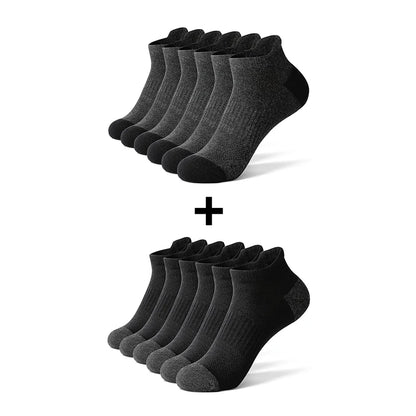 AOTOLK 6/12 Pairs Cotton Man and Women Socks Sports Solid Color Male's Short Sock Cycling Breathable Ankle Summer Running Socks