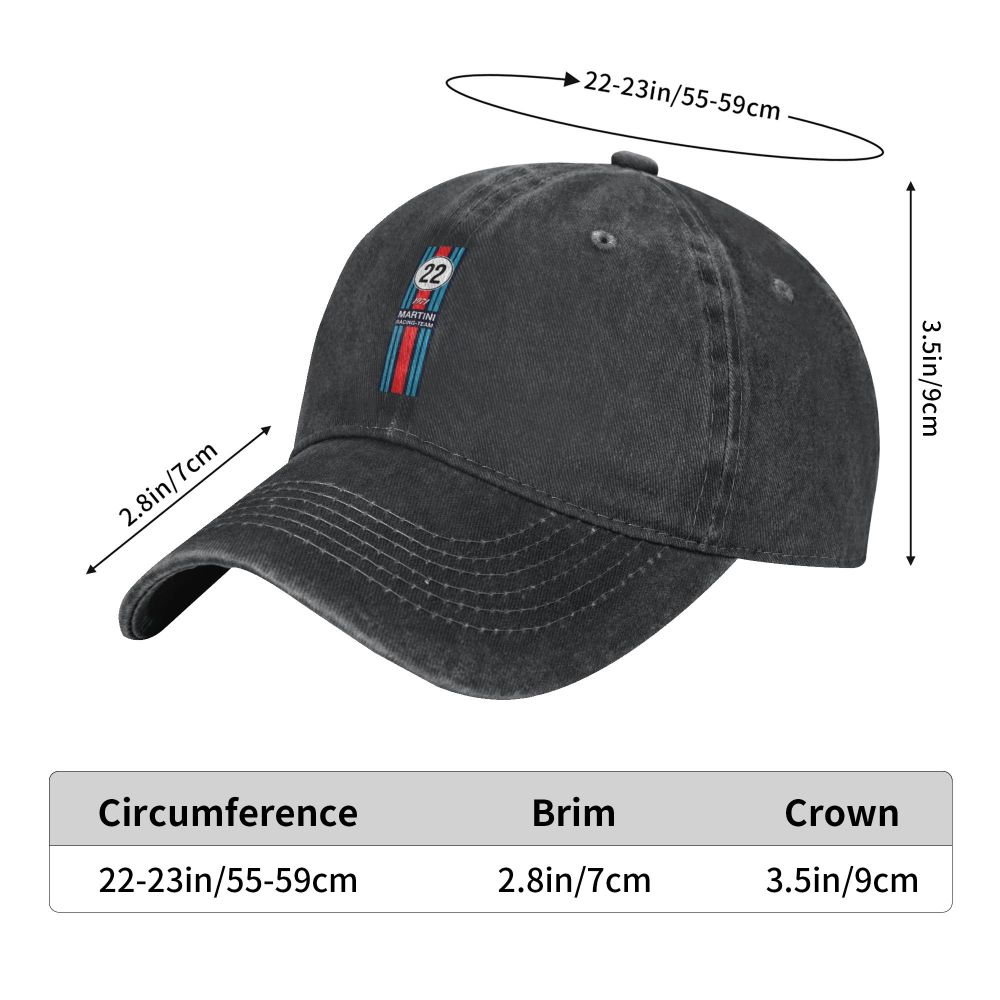 Washed Men's Baseball Cap Racing Team Trucker Snapback Caps Dad Hat Martini Racing Golf Hats