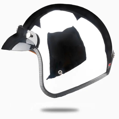 HOT Unique Silver Plating Open Face Retro Motorcycle Helmet Vintage Moto Chrome Helmet Sliver Jet Moto 3/4 Half Casco Casque