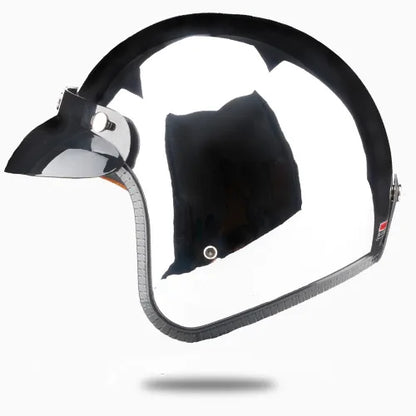 HOT Unique Silver Plating Open Face Retro Motorcycle Helmet Vintage Moto Chrome Helmet Sliver Jet Moto 3/4 Half Casco Casque