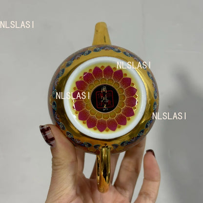 150ml Dunhuang Impression Gilded Teapot Stacked Enamel Colored Tea Infuser Household Gold Small Capacity Ball Hole Teapot