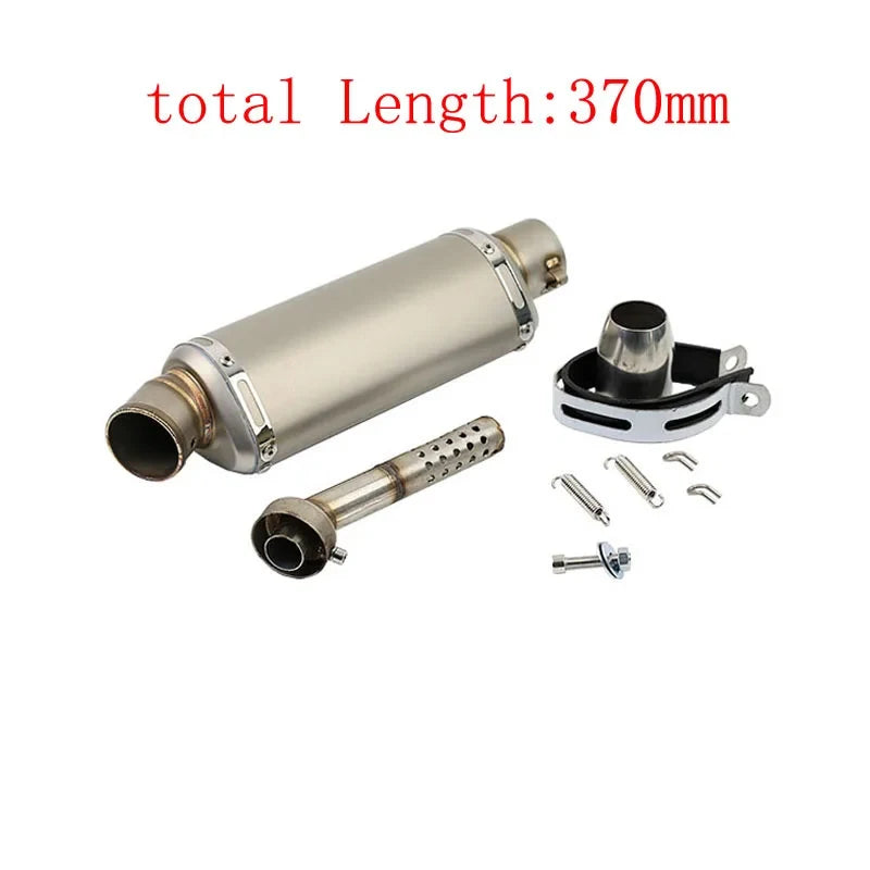 Stainless Steel 51mm Universal Motorcycle Exhaust Muffler Escape 310 370 440 mm Pipe 100cc-1000cc ATV GP Scooter For fz6 pcx125