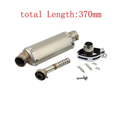 Stainless Steel 51mm Universal Motorcycle Exhaust Muffler Escape 310 370 440 mm Pipe 100cc-1000cc ATV GP Scooter For fz6 pcx125