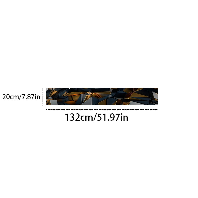 1 piece black and gold geometric three-dimensional wind decorative strip, car front gear sticker, trend reflective sunshade