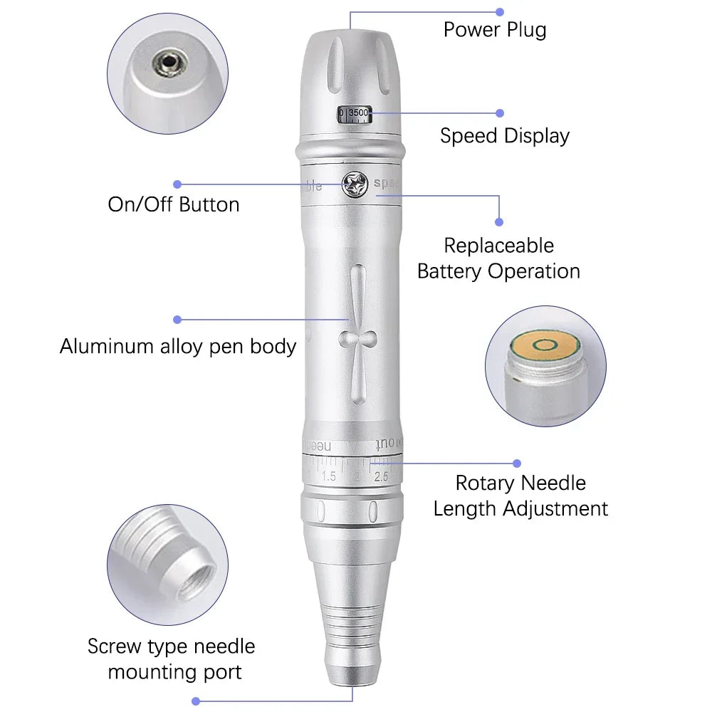 New Wireless PMU Tattoo Machine Permanent Makeup Microblading Eyebrow Lip Eyeliner Professiona Rotary Tattoo Pen Gun Kit