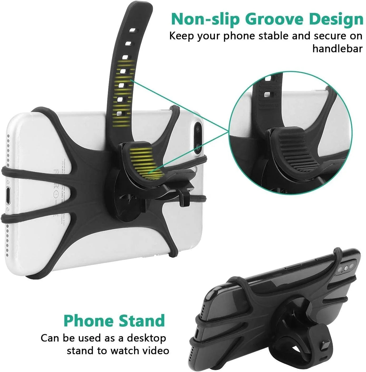 360 Rotatable Bicycle Phone Holder Motorcycle Stand Bracket Silicone GPS Support For Iphone 11 Xiaomi 10 Huawei P40