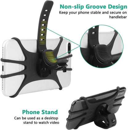 360 Rotatable Bicycle Phone Holder Motorcycle Stand Bracket Silicone GPS Support For Iphone 11 Xiaomi 10 Huawei P40