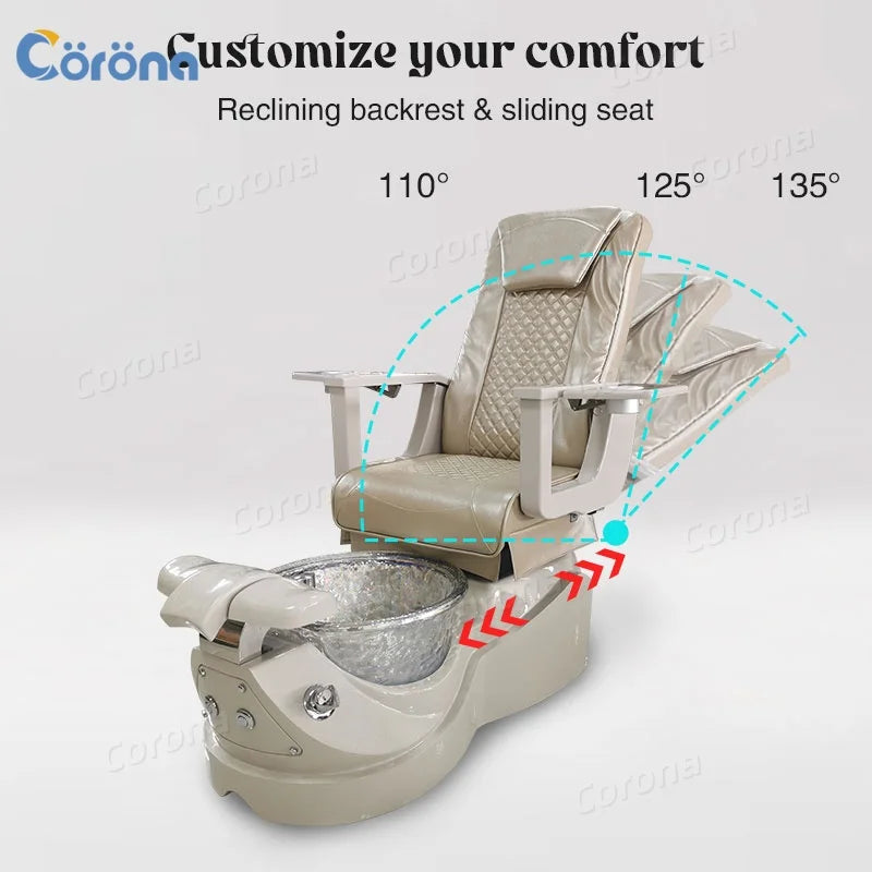 Pedicure Manicure Massage Chair Custom Color Professional Pipeless Massage Manicure Pedicure Chair for Nail Salon