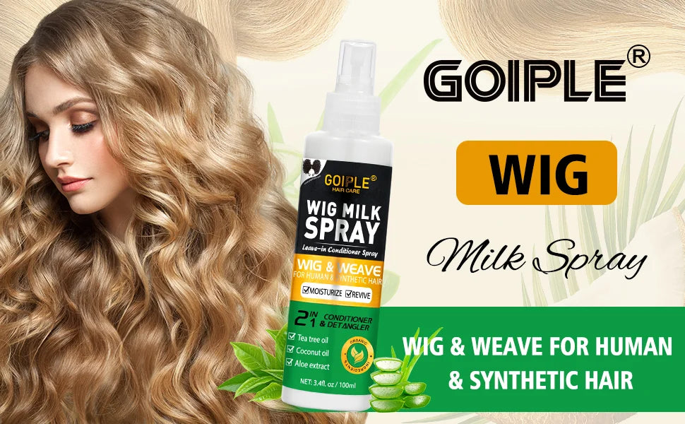 Wig Care Solution Spray for Synthetic Hair with Wig Shampoo Smooth Conditioner Wax Stick Lace Wig Adhesive Remover Styling Tools