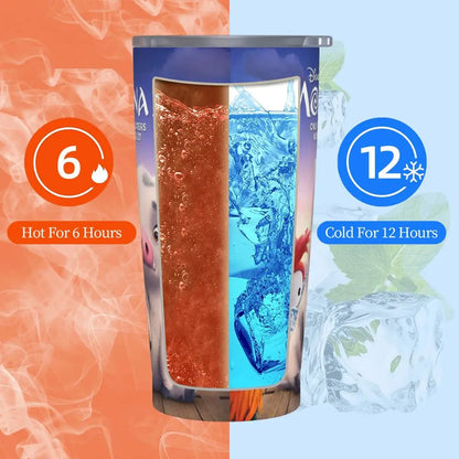 Moana and Pua Cartoon Movie Insulated Tumbler with Straws Stainless Steel Coffee Mugs Double Wall Car Bottle Cups 20oz