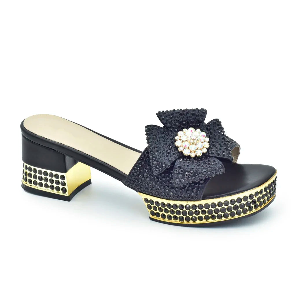 New Design Full Crystal Open Toe Sandals Designer Shoes Women Luxury 2025 Nigerian Women Wedding Shoe Decorated with Rhinestone