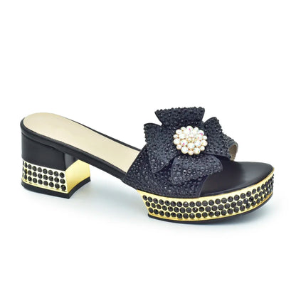 New Design Full Crystal Open Toe Sandals Designer Shoes Women Luxury 2025 Nigerian Women Wedding Shoe Decorated with Rhinestone
