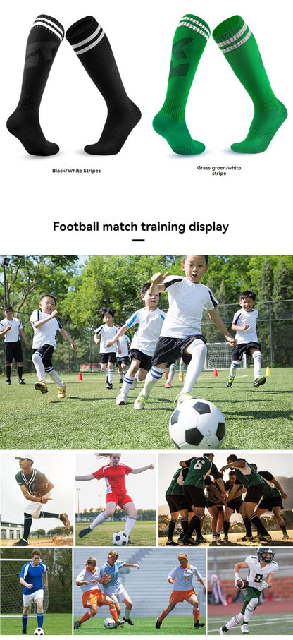 Loogdeel Kids Youth Adult Soccer Socks Stripe Knee High Softball Baseball Sports Socks Breathable Football Socks for Men Women