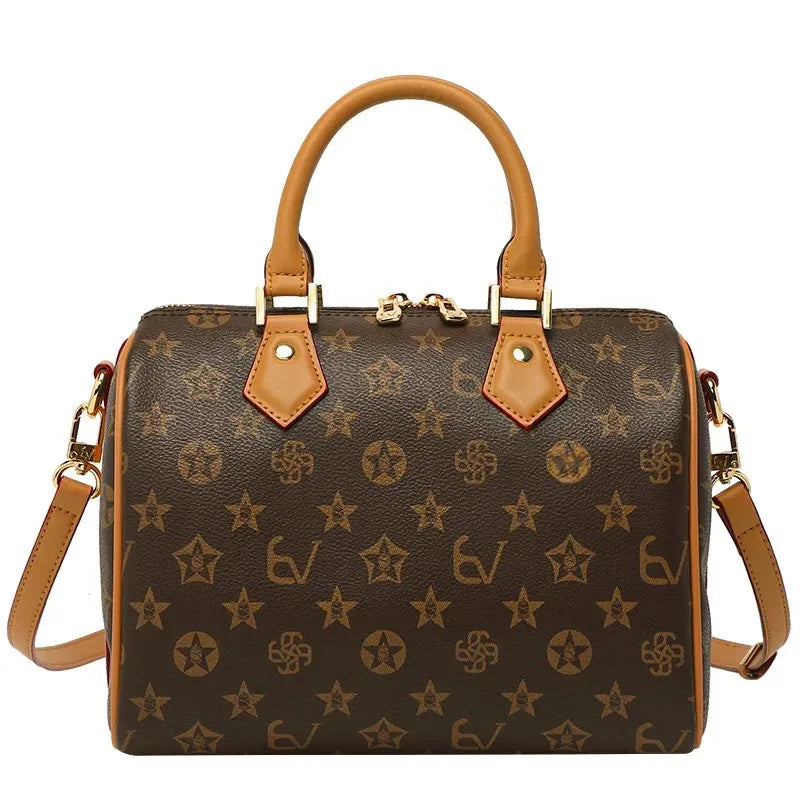 2024 Spring Summer New High-End Feelprinting Vintage Large Capacity Pillow Bag Fashionable Simple Commuting Crossbody Women's Ba