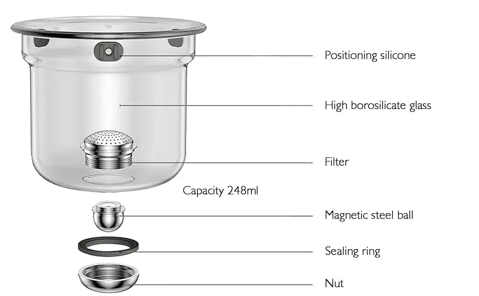 600ML Enchanti Tea Pot Glass Kettle Teapot with Wooden Handle One Click Switch Tea Filtration  Teapots Puer Tea Cup Set