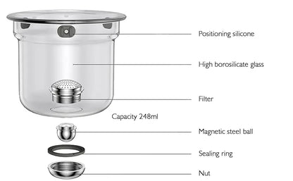 600ML Enchanti Tea Pot Glass Kettle Teapot with Wooden Handle One Click Switch Tea Filtration  Teapots Puer Tea Cup Set