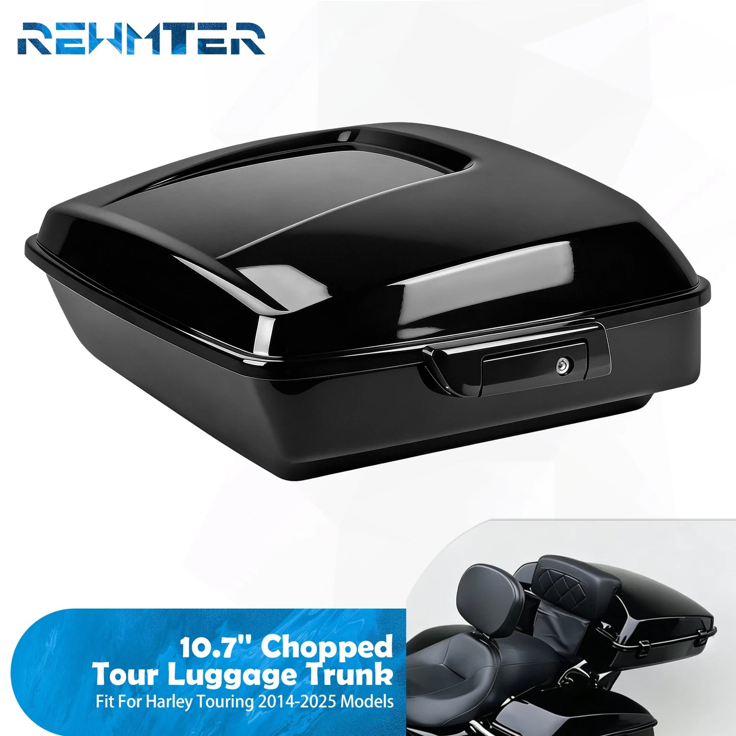 Motorcycle 10.7'' Trunk Rear Tour Luggage Storage For Harley Touring Road King Street Road Glide Electra Glide Standard 2014-25