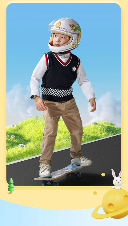 Children's Anti Fall Helmet Cute Cartoon Motorcycle Helmets Electric Bike Helmet Children's Moto Helmets Riding Full Helmet
