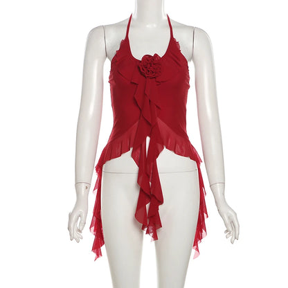 Nibber Hip-hop Summer New Sweet Gentle Cute All-match Fashionable Cool High Street Cool Sexy Women's Thin Backless Halter Vest