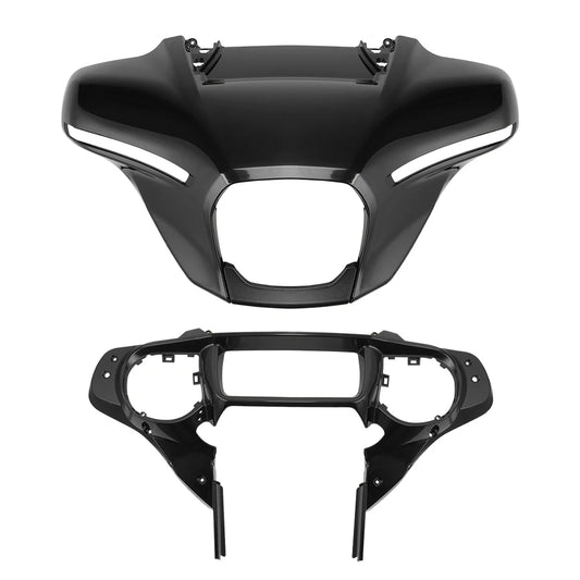 Motorcycle Front Outer Fairing and Instrument Bracket for Touring Street Glide ABS Windshield Cover Front Batwing Outer Fairing