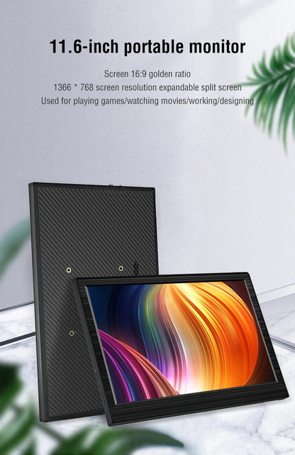 11.6 Inch Portable Monitor HDMI-Compatible Laptop second screen Gaming Extended Display For Switch/PS4/Xbox/Raspberry Pi