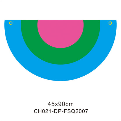45*90cm Rainbow Flag Fan Shaped Gay  Semicircle LGBT Pride Lesbian Bisexual Transgender Pansexual Asexual Banner