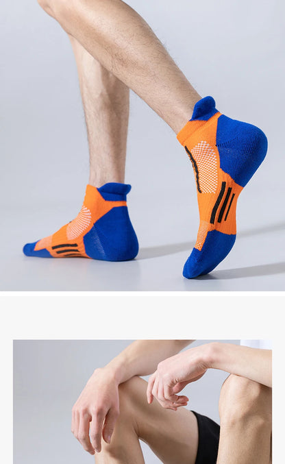 2023 New Men Sports Socks Professional Outdoor Basketball Cushion Terry Towel Bottom Non-Slip Running Breathable Socks