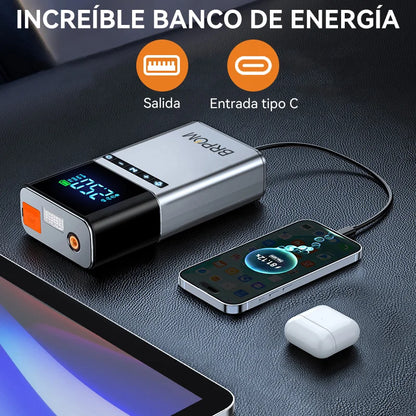 BRPOM Portable Car Starter with Air Compressor Tire Inflat Starter 8000mAh Car Battery Starter Box Car Battery Jumper Starter