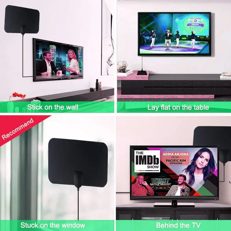 1080P TV Antenna For Global Digital 4K TV DVB-T2 Booster HDTV For RV outdoor Car antenna Indoor Smart TV EU Plug