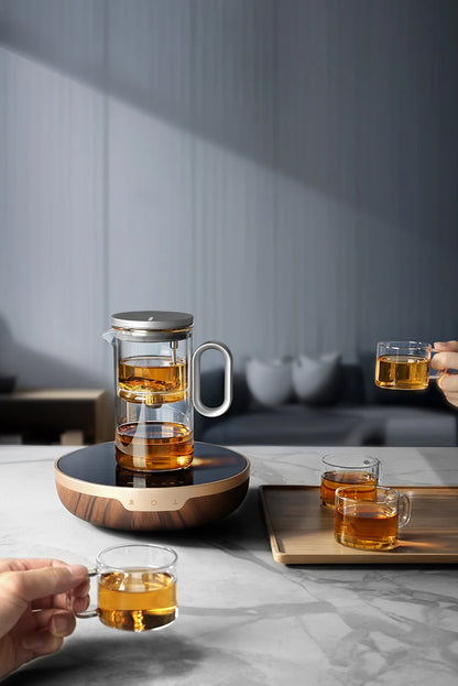 Samadoyo-Magnetic Switch Tea Pot, High-End Tea Set, Tea Water Separator, Household Tea Making Tool, Heat-Resistant Glass Tea Dis