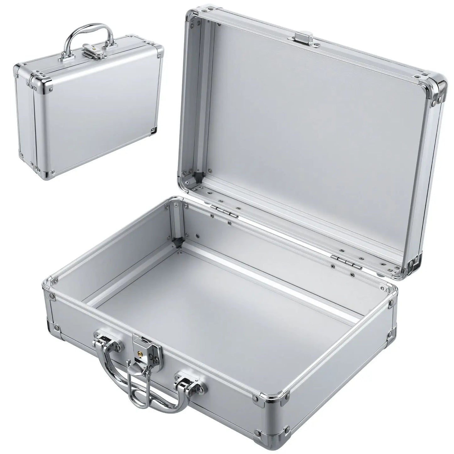 Aluminum Alloy Multi Function Portable Tool Case Briefcase For With Lock Small Size Hard Shell Storage Suitcase Instrument
