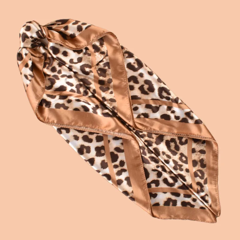 1PCS Women's Sexy Multicolor Leopard Print Woven Scarf Large Fashionable Headscarf for Travel Party Ladies Silk Square Scarf